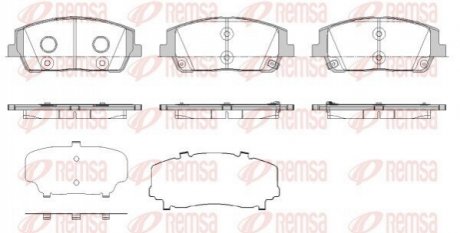 Колодки гальмівні (передні) Hyundai Santa Fe/Palisade 18-/Kia Sorento 15-/Telluride 19- REMSA 188002 (фото 1)