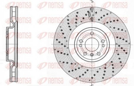 Диск тормозов. передняя. DB GL166 -18 REMSA 61761.10