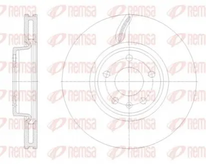 Диск тормозной (передний) Audi A4/A5/Q5 15-(318x30) (с покрытием) (вент.) REMSA 6213110