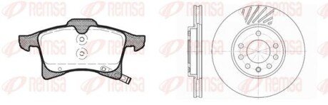 Комплект: 2 диска+ 4 колодки гальмівних REMSA 81036.00 (фото 1)