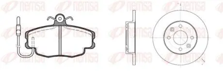Фото RENAULT К-кт гальмівні колодки + диски передн. Logan,Sandero,Dacia Solenza,Peugeot 205-309,R11-25 REMSA (8141.00) зображення 1