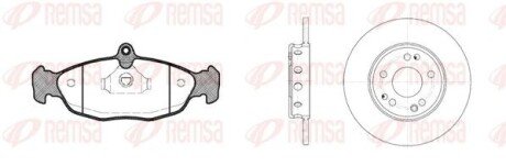 OPEL К-кт гальм. колоди + диски ASTRA F (T92) 1.4 Si 93-01, CORSA B (S93) 1.0 i 12V (F08, F68, M68) 96-00 REMSA 8393.01 (фото 1)