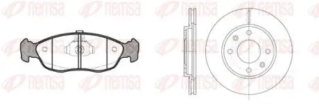 Фото PEUGEOT К-кт гальм. колодки + диски 106 II (1A_, 1C_) 1.1 i 97-01, CITROEN SAXO (S0, S1) 1.5 D 96-03 REMSA (8461.02) зображення 1