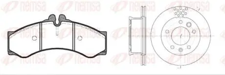 VW К-кт гальм. колодки + диски LT 28-35 II 2.5 TDI 01-06, DB SPRINTER 4-t (B904) 408 D 96-06 REMSA 8614.00 Купити в Україні
