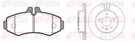 Комплект: 2 диска+ 4 колодки тормозных - (0034200120, 6384210112) REMSA 870100