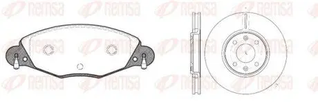CITROEN К-кт гальм. колодки + диски C5 I (DC_) 2.2 HDi (DC4HXB, DC4HXE) 01-04 REMSA 8827.00 Купити в Україні