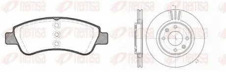 Фото Комплект: 2 диска+ 4 колодки гальмівних REMSA (8840.01) зображення 1