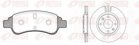Фото Комплект: 2 диска+ 4 колодки гальмівних REMSA (8840.02) зображення 1