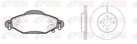 Фото 1 — TOYOTA К-кт гальмівні колодки + диски передн.Yaris 99- REMSA (8978.00) Фото TOYOTA К-кт гальмівні колодки + диски передн.Yaris 99- REMSA (8978.00) зображення 1