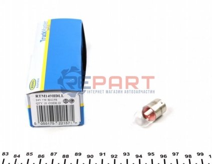 Автолампа R5W P14,5s 5 W прозрачная Ring RTM149HDLL