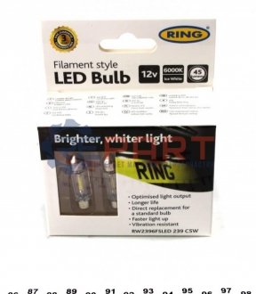 Автолампа C5W 12V 0.5W S8.5d Filament 239 LED (2шт.) Ring RW2396FSLED (фото 1)