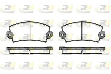 Фото Колодки гальмівні (передні) Peugeot 106 91-04/205/305/309/405 82-98/Renault Clio 91-98 (з датчик.) ROADHOUSE (2021.06) зображення 1