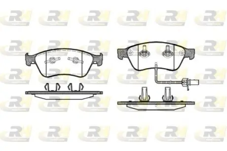 Фото Колодки гальмівні (передні) VW Phaeton/ Audi A6/A8 04-16 (Ate-Teves) (з датчиком) ROADHOUSE (21056.02) зображення 1