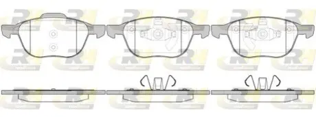 Комплект гальмівних колодок (передніх) Ford Focus II-III/Kuga/Connect/Mazda 3/5/Volvo C30/C70/S40 03 ROADHOUSE 21082.00
