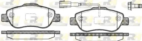 Колодки гальмівні (передні) Fiat Panda 03-/500/500C 07-/Ford Ka II 08-16 (+датчик) ROADHOUSE 21100.11