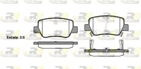Колодки гальмівні (задні) Toyota Avensis 08-18 (з прижимною пластиною) ROADHOUSE 21403.02