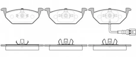 Комплект гальмівних колодок (передніх) Audi A3/Skoda Octavia 96-13/Fabia 99-/VW Caddy/Golf 96-15 (+датчик) ROADHOUSE 2633.41