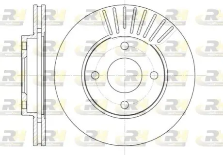 Диск гальмівний (передній) Ford Fiesta 00-08/Focus 98-04/Fusion 02-12 (258x22) (з покр.) (вент.) ROADHOUSE 6575.10