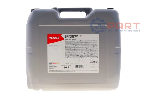 Олива 5W40 HIGHTEC SYNTH RS (20L) (BMW LL-01/MB 229.5/Porsche A40/VW 502 00/505 00/PSA B71 2296) ROWE 20001-0200-99