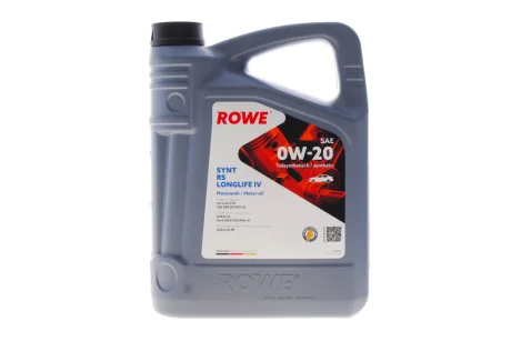 Масло моторна HIGHTEC SYNT RS LONGLIFE IV SAE 0W-20 (4L) ROWE 20036-0040-99