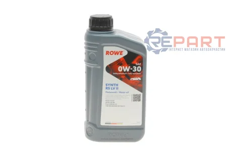 Олива 0W30 HIGHTEC SYNTH RS LV II (1L) (VW 503 00/506 00/506 01/Fiat 9.55535-G1) (ACEA A1/B1/A5/B5) ROWE 20069001099