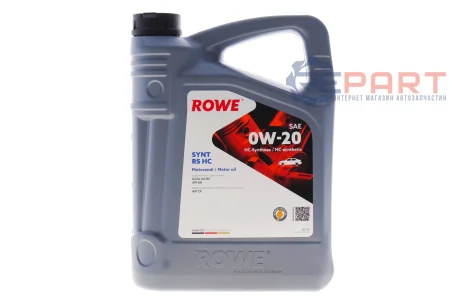 Олива 0W20 HIGHTEC SYNT RS HC (4L) (ACEA A5/B5) (API SN/API CF) ROWE 20134-0040-99