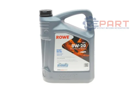 Олива 0W20 HIGHTEC SYNT RS HC (5L) (ACEA A5/B5) (API SN/API CF) ROWE 20134005099