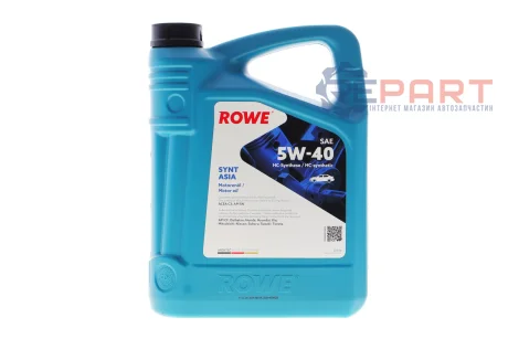 Олива 5W40 HIGHTEC SYNT ASIA (4L) (ACEA C3) (API SN/CF) ROWE 20246-0040-99