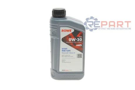 Олива 0W30 HIGHTEC SYNT RSB 12FE (1L) (BMW LL-12 FE/MB 227.61/229.61) (ACEA A5/B5,C2) (API SP RC) ROWE 20305001099