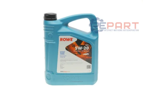 Олива 5W20 HIGHTEC SYNT ASIA (4L) (Hyundai/Kia/Mazda/Toyota) (API SP RC/SN PLUS RC) (ILSAC GF-5/-6A) ROWE 20359-0040-99