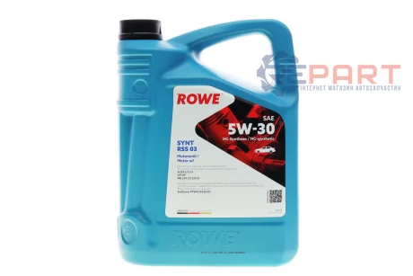 Олива 5W30 HIGHTEC SYNT RSS 03 (5L) (MB 229.31/229.51) (ACEA C2/C3/API SP/FPW9.55535/03) ROWE 20372-0050-99