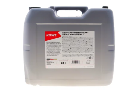 Антифриз (зелений) 20L HIGHTEC ANTIFREEZE COOLANT AN 18 LC READY-MIX (-40°C) ROWE 21177-0200-99