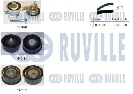 Комплект ГРМ Opel Astra F/Vectra B 1.4/1.6 16V 94-05 RUVILLE 550002 Купити в Україні