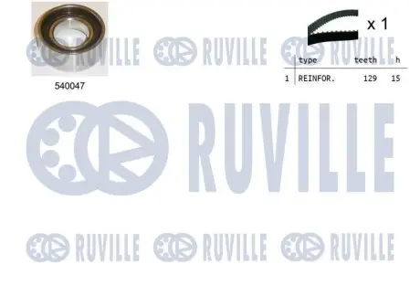 Комплект ГРМ Fiat Doblo/Palio/Panda/Punto 1.2i 01- (15x129z) RUVILLE 550038 Купити в Україні