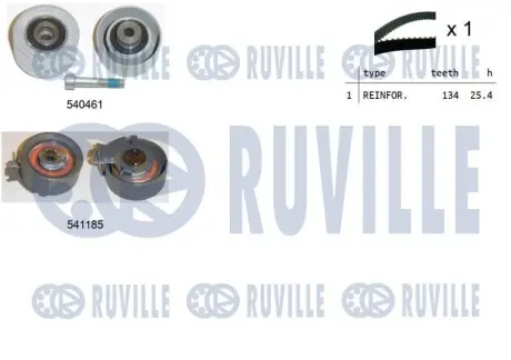 Комплект ГРМ Citroen Berlingo/Peugeot Partner 1.6 16 V 00 RUVILLE 550120 Купити в Україні
