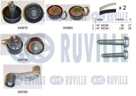 Комплект ГРМ Audi/VW 1.4/1.6 16V 97 RUVILLE 550136 Купити в Україні