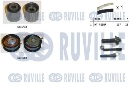 Комплект ГРМ VW Caddy 1.9 SDI 95-04 RUVILLE 550226 Купити в Україні