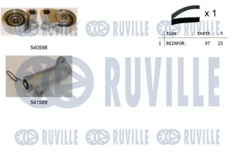Комплект ГРМ Toyota Land Cruiser Prado 3.0D-4D 02-/Hilux 2.5/3.0D-4D 01-15(25x97z) RUVILLE 550271 Купити в Україні