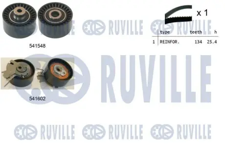 Комплект ГРМ Citroen Berlingo/Xsara/C3/C4/Peugeot 206/301/307/Partner 1.6i 16V 00- (26x134z) RUVILLE 550286 Купити в Україні