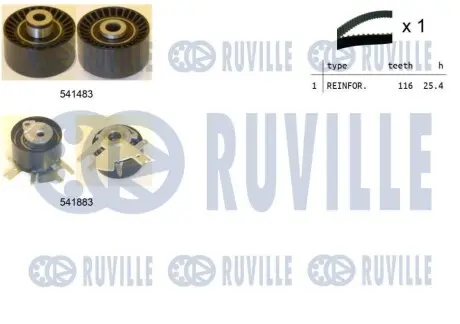 Комплект ГРМ Fiat Scudo/Citroen Jumpy 2.0HDI 07 RUVILLE 550296 Купити в Україні
