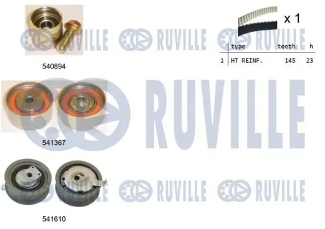 Комплект ГРМ Audi A3/A4/VW Golf V/Touran 2.0 FSI 03-08 (23x145z) RUVILLE 550312 Купити в Україні