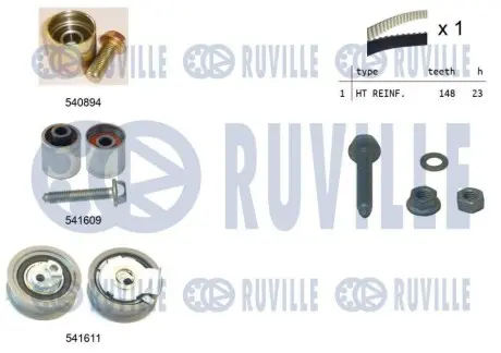 Комплект ГРМ Audi A3/A4/A6/Skoda Octavia/VW Golf/Passat 2.0 FSI 04 RUVILLE 550319 Купити в Україні