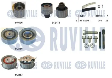 Комплект ГРМ VW T5/ Caddy/Crafter 1.6TDI-2.0TDI 09 RUVILLE 550335 Купити в Україні