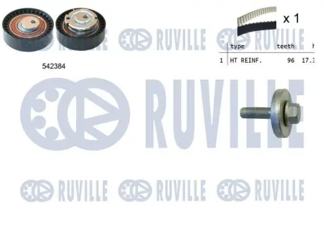Комплект ГРМ Renault Kangoo/Dacia Dokker/Lodgy/Logan/Sandero 1.4/1.6i 04- (17.3x96z) RUVILLE 550340 Купить в Украине