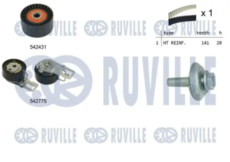 Комплект ГРМ Citroen Berlingo/Peugeot Partner 1.6 HDi/BlueHDi 08- (20x141z) RUVILLE 550395 Купити в Україні