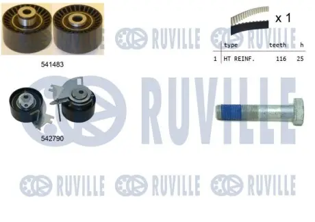 Комплект ГРМ Citroen Jumper/Jumpy/Peugeot Boxer/Expert 2.0 BlueHDi 15 RUVILLE 550427 Купити в Україні