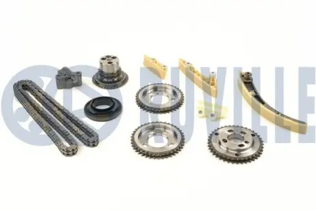FORD К-кт ланцюга ГРМ (ланцюг+4 шестерні+натягувач+5 планок) TRANSIT 2.4 00 RUVILLE 580124 Купити в Україні