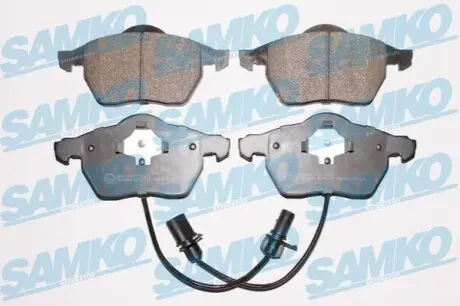 Колодки гальмівні (передні) Audi A4/A6/Skoda Superb/VW Passat 1.9TDI/2.5TDI 96-(з датчиками)(ATE) SAMKO 5SP1119