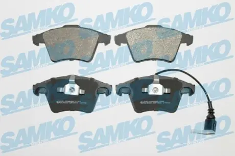 Комплект гальмівних колодок (передніх) VW Multivan/T5 03-/T6 15- (з датчиком) SAMKO 5SP1536