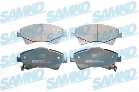 Колодки гальмівні (передні) Toyota Avensis/Verso 08-18/Auris 06-15 (з прижимною пластиною) SAMKO 5SP1589